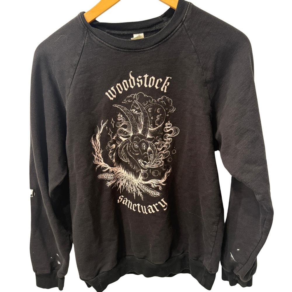 Royal Apparel Cotton‎ Sweatshirt Womens Small Woodstock Graphic Indie Retro